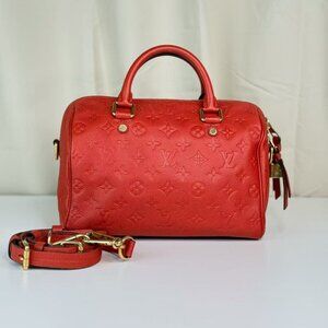 Louis Vuitton Orange Leather Empreinte Speedy 25 Crossbody Bag with Gold Hardwar